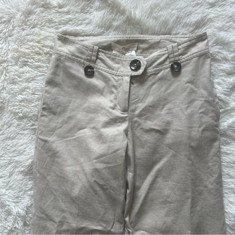 Nicole Benisti Cream Wide Leg Pants Size 6